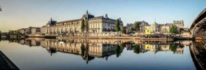 Musée d'Orsay exterior viewed from the Seine River in Paris