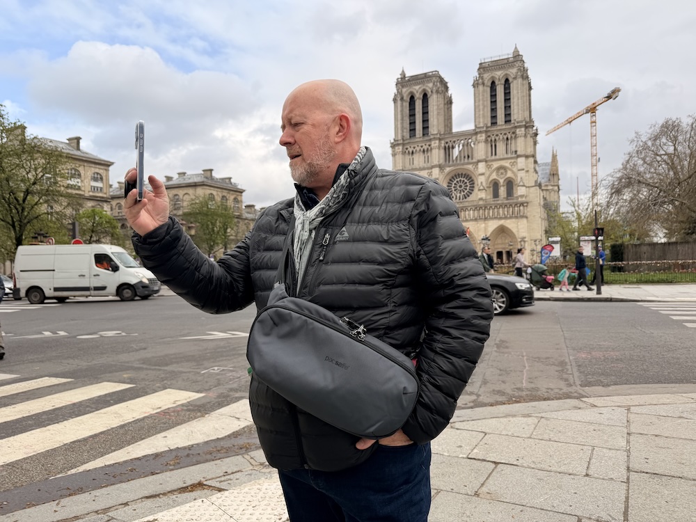 Pacsafe Metrosafe X Urban Sling Slate anti-theft crossbody bag for Paris travel — best overall pick