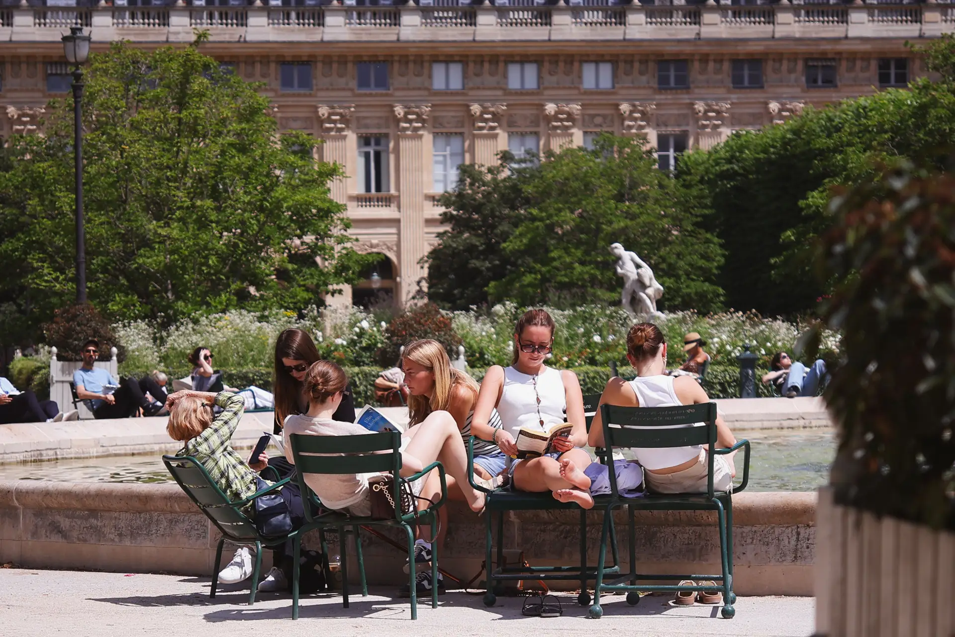 Paris students gathered outdoors