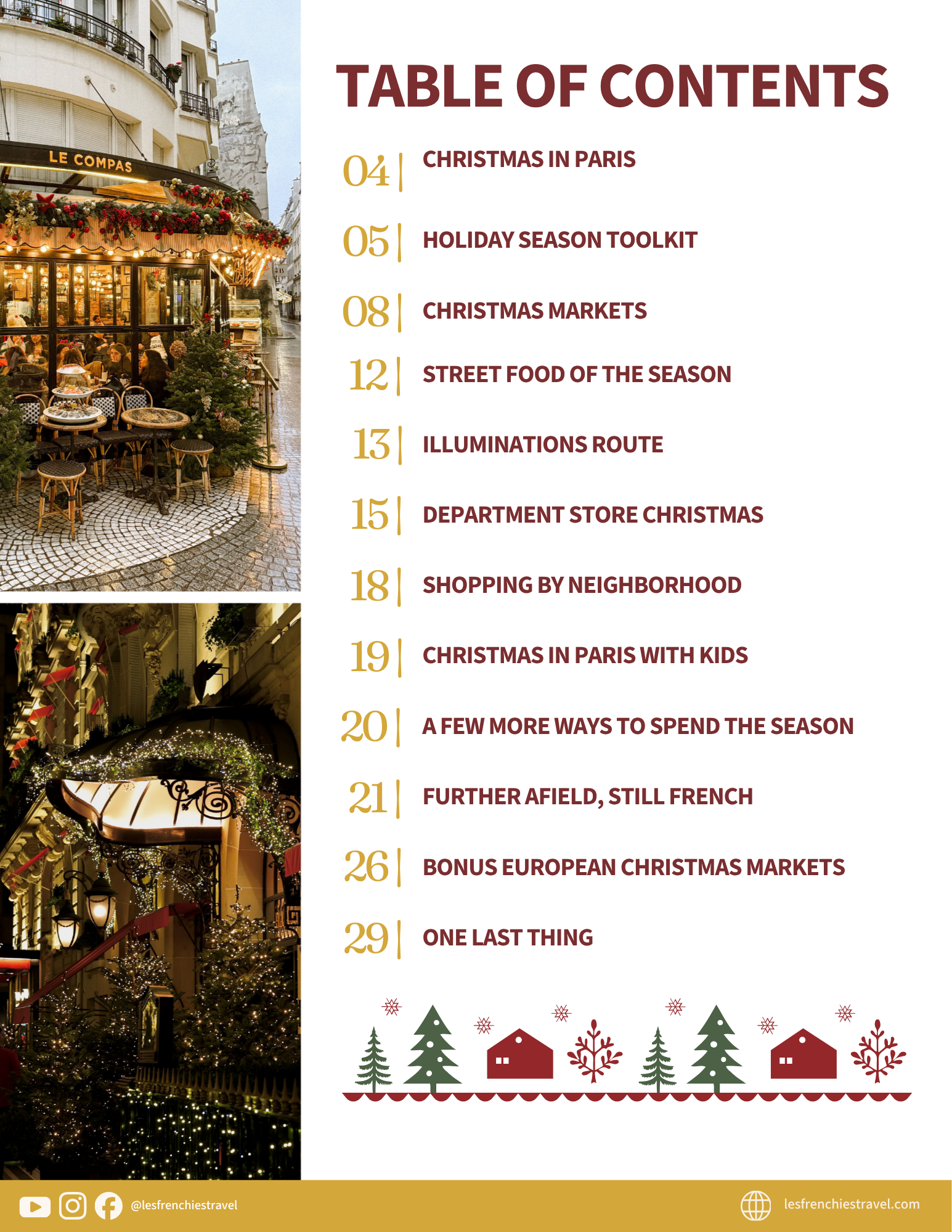 Christmas in Paris Guide 4 Interior page — restaurant listing spread